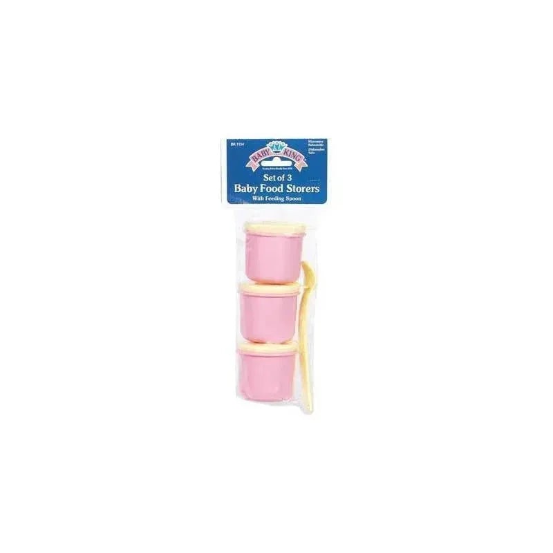 Baby King 3-Pack Baby Food Storage w/ Spoon, Colors May Vary
