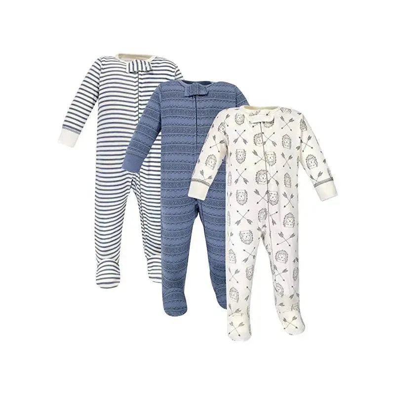 Baby Vision – 3Pk Baby Boy Cotton Zipper Sleep and Play, Hedgehog