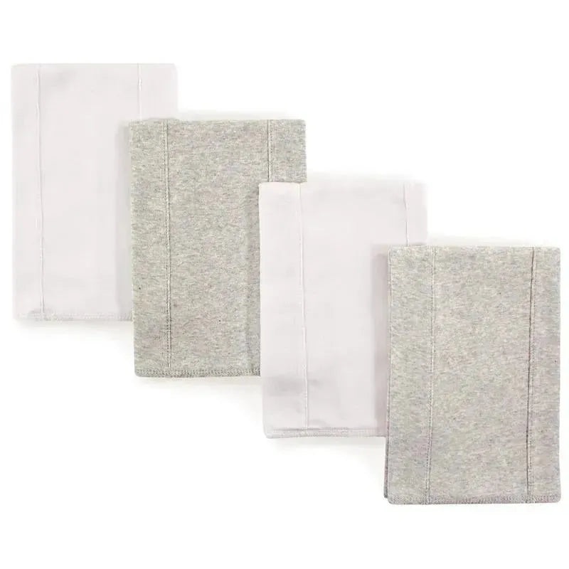 Baby Vision – Touched by Nature Unisex Baby Organic Cotton Burp Cloths, White Gray
