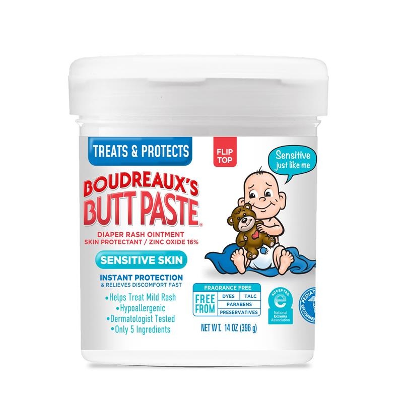 Boudreaux’s Baby Butt Paste Diaper Rash Ointment | Maximum Strength | 14 Oz. Jar
