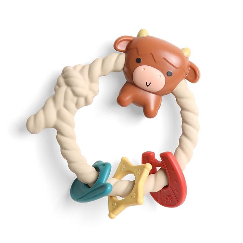 Itzy Ritzy – Silicone Teether with Rattle, Highland Cow