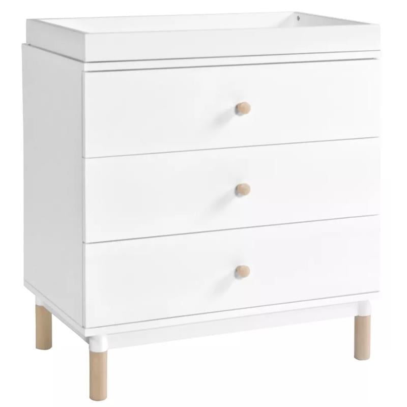 Million Dollar Baby – Babyletto Gelato 3-Drawer Changer Dresser with Removable Changing Tray, White & Washed Natural