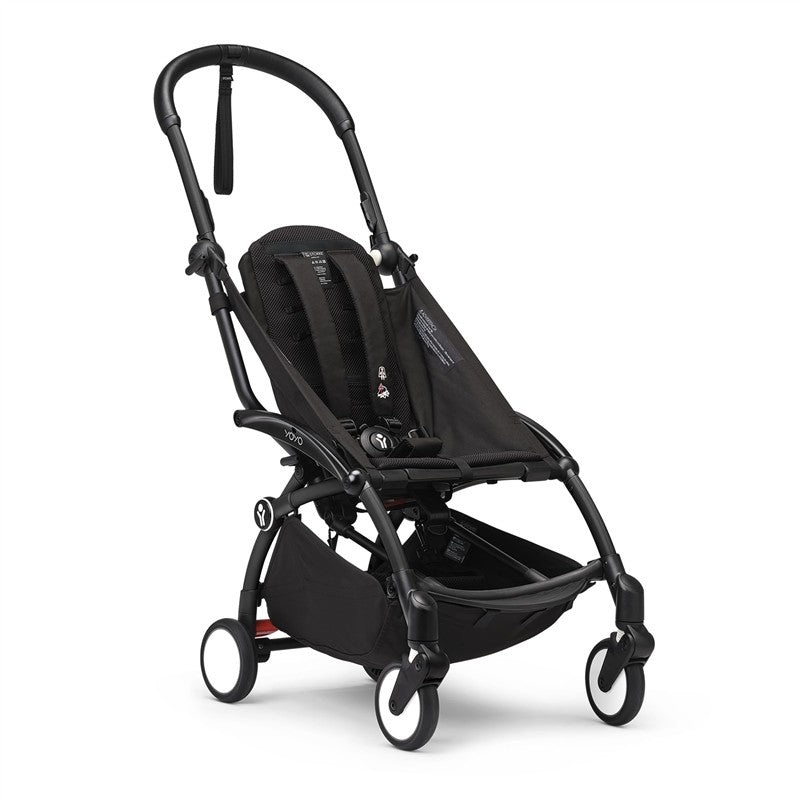 Stokke YOYO3 Frame, Black – Textile Set Not Included – Comes with 5-Point Harness, Multi-Position Reclining Backrest, Canopy Extensions, Padded Sho