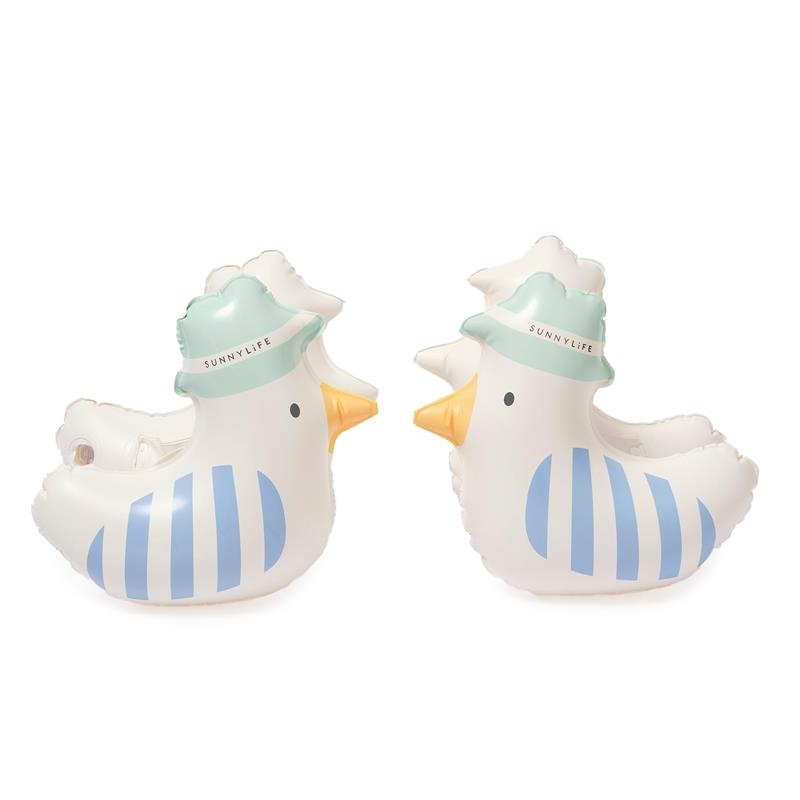 Sunnylife – Kids Inflatable Arm Bands Sid The Seagull Blue Stripe