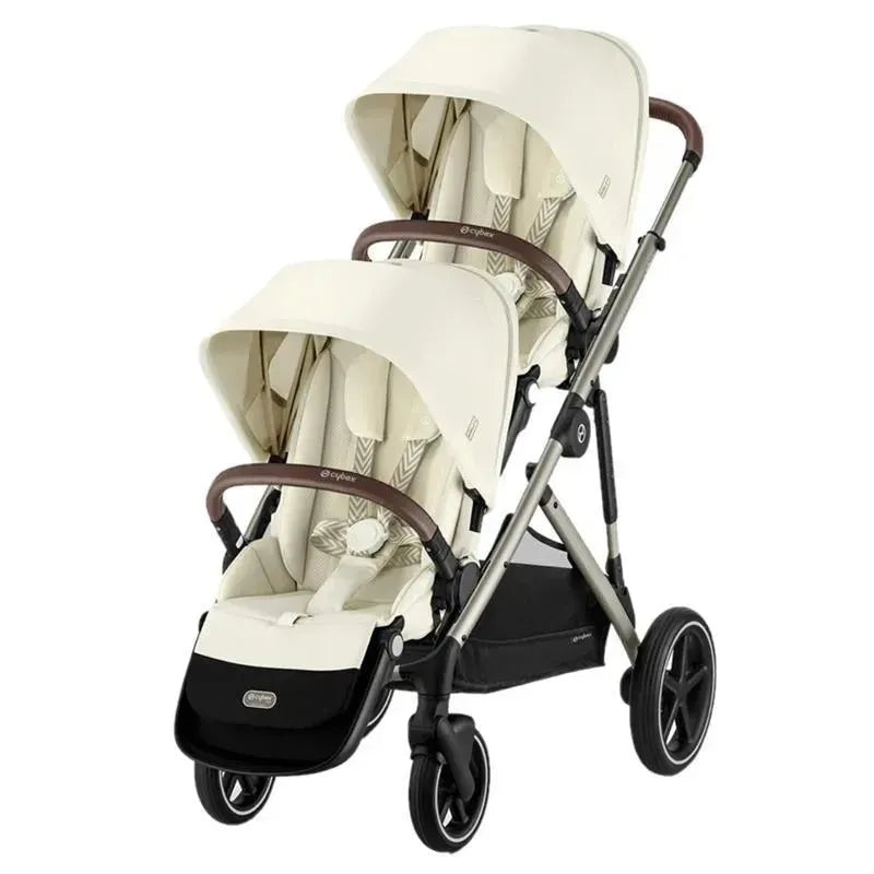 Cybex – Gazelle S 2 Double Stroller Bundle, Seashell Beige/Taupe Frame