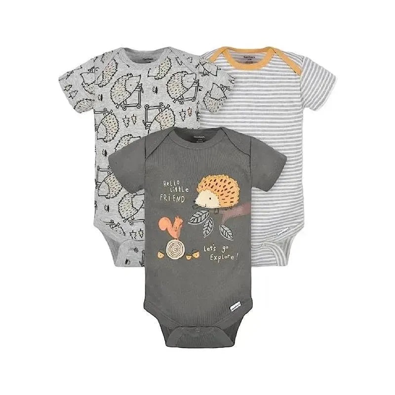 Gerber – 3Pk Baby Boy Onesies Headgehod