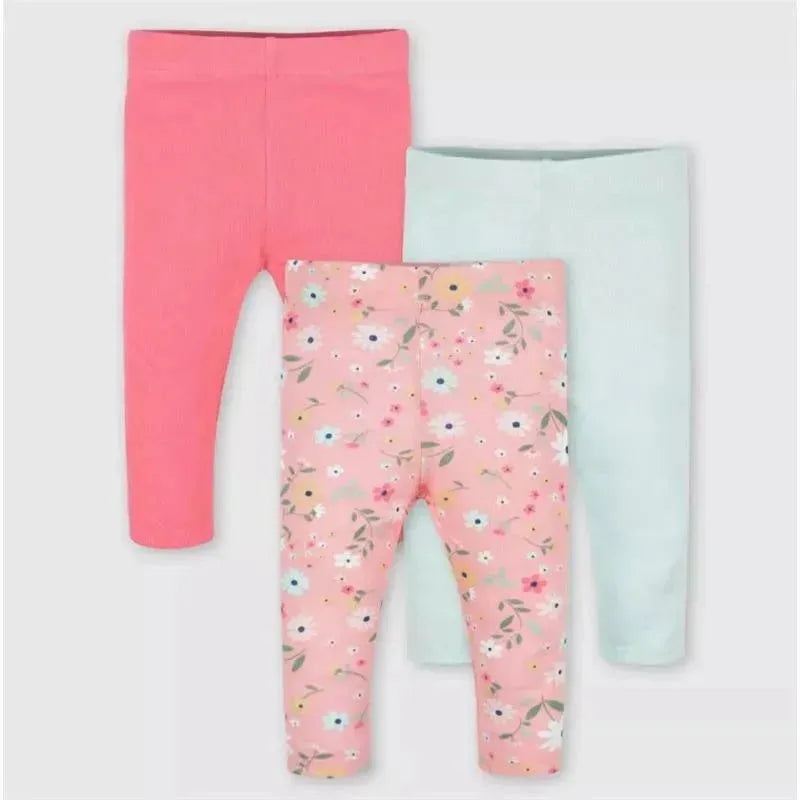Gerber – 3Pk Baby Girls Fox Pants, Pink/Flower