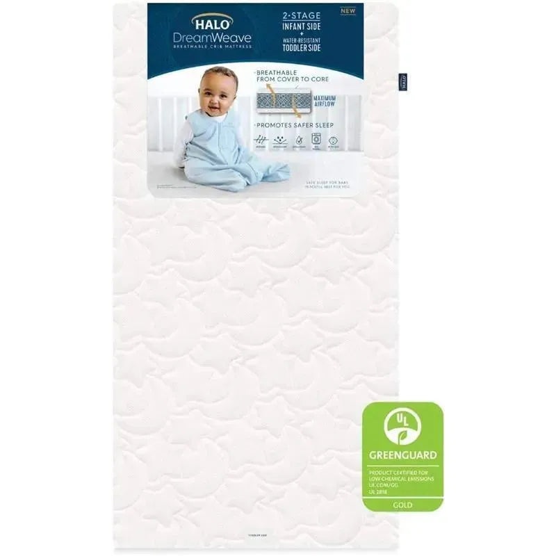 Halo DreamWeave Breathable Crib Mattress – White