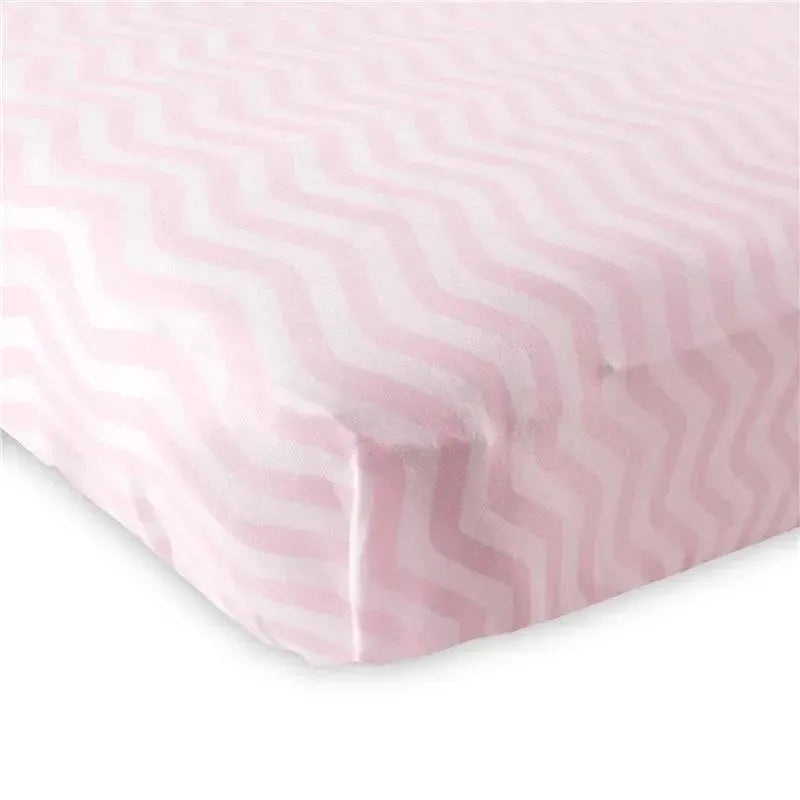Luvable Friends – Pink Chevron Unisex Baby Fitted Crib Sheet