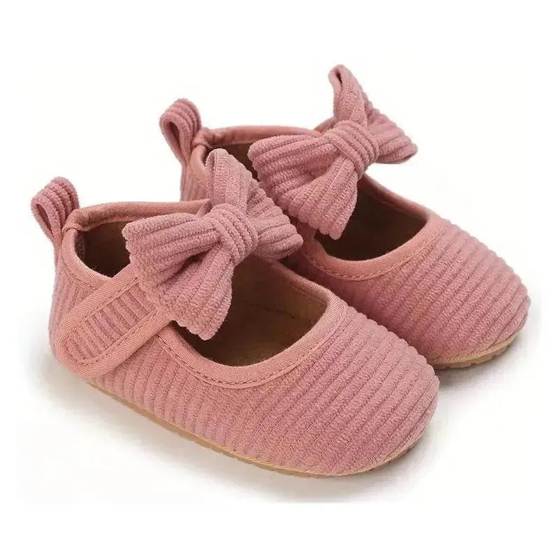 Macrobaby – Baby Girls Shoes Cute Bowknot Striped Mary Jane Flats, Pink