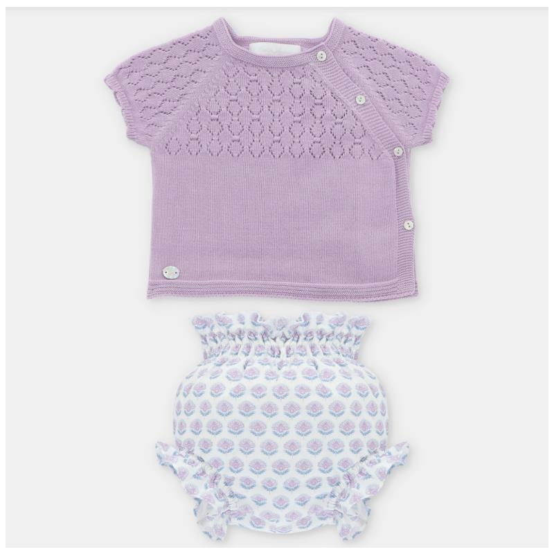 Martin Aranda – 2Pk Baby Girl Sweater & Bloomer Set Fiesole, Lavanda