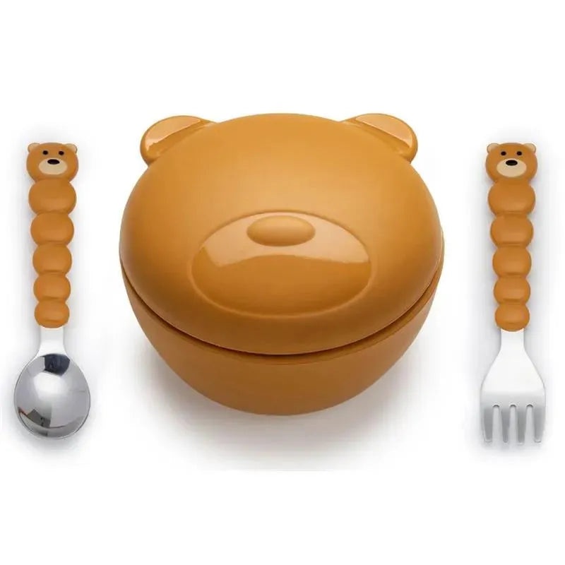 Melii – Silicone Bear Bowl With Lid & Utensils