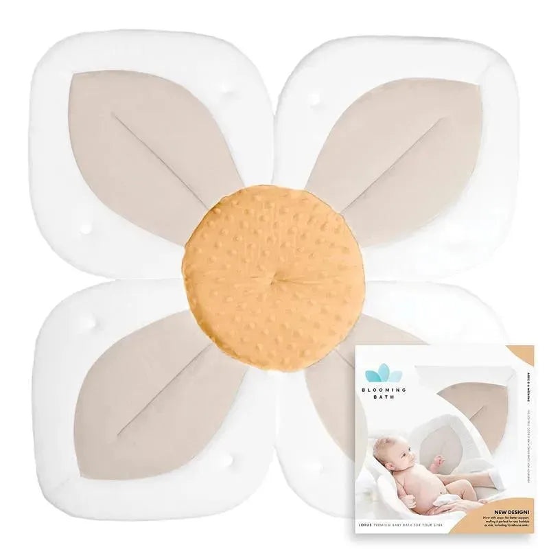 Blooming Bath – Lotus Flower Bath Mat Sink Cushion, Buttercream