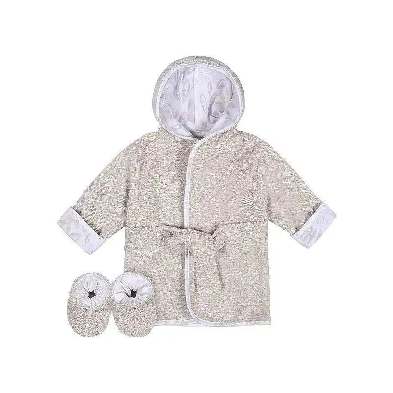 Just Born – 2Pk Robe & Bootie Set, Warm Grey