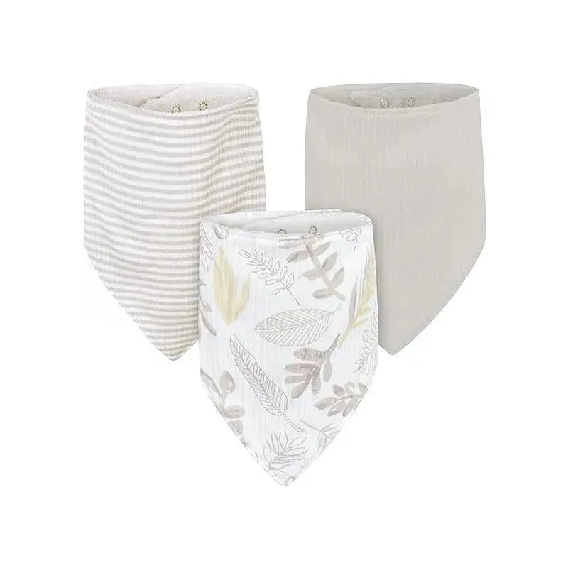 Just Born – 3Pk Baby Neutral Bib One Size, Neutral Foliage