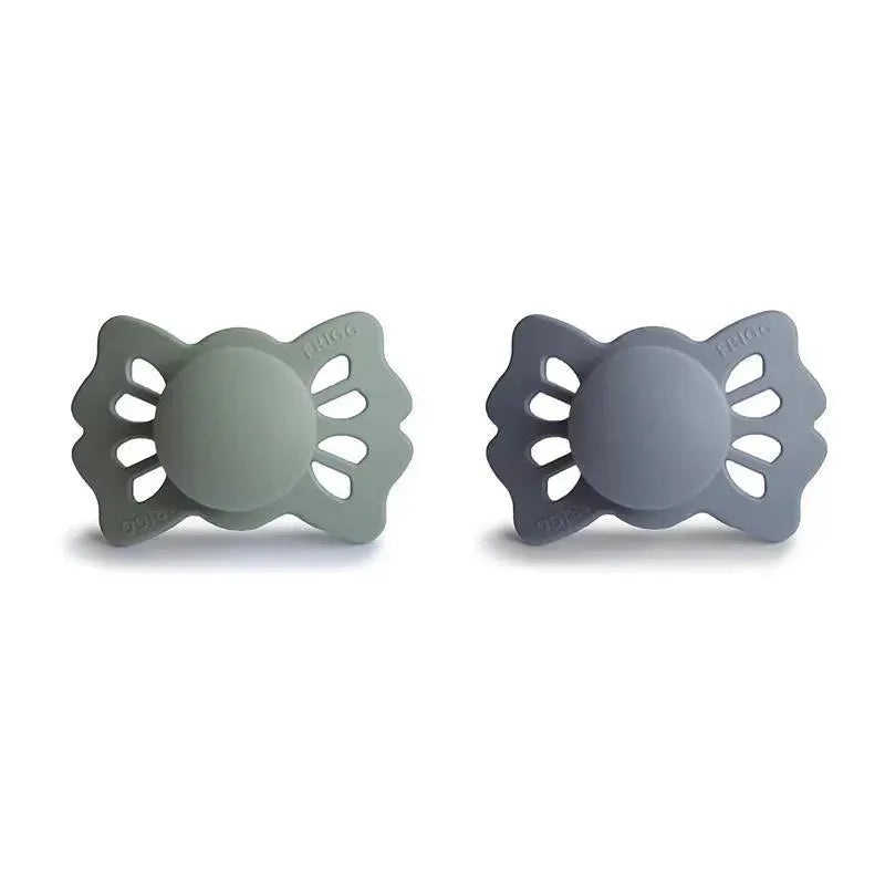 Mushie – 2Pk Sage/Great Gray Lucky Symmetrical Silicone Pacifier, 0/6M