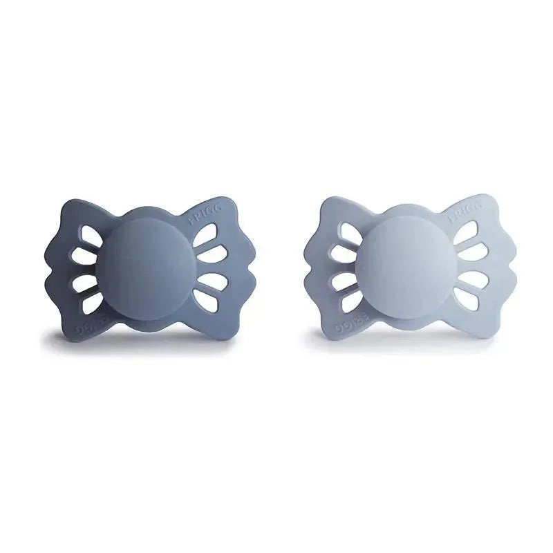 Mushie – 2Pk Slate/Powder Blue Lucky Symmetrical Silicone Pacifier, 0/6M