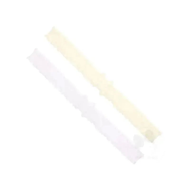 Wee Ones – 2Pk Add-A-Bow Stretch Ruffle Edge Girls Baby Bands, Ivory