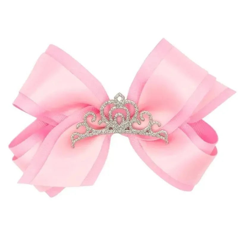 Wee Ones – Princess Grosgrain Hair Bow with Satin, Light Pink