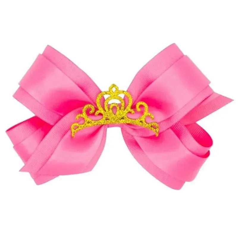 Wee Ones – Princess Grosgrain Hair Bow with Satin, Pink