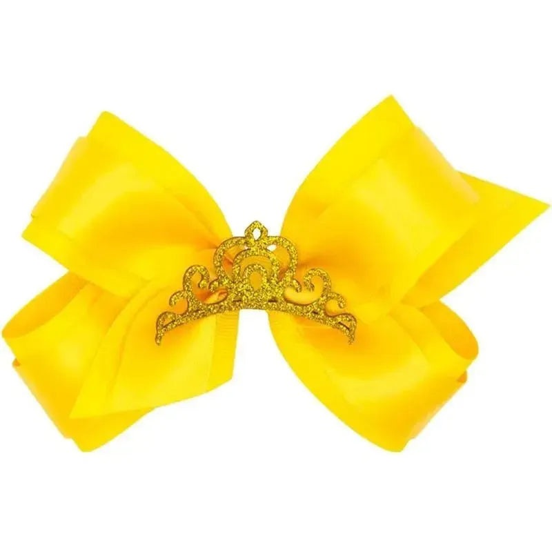 Wee Ones – Princess Grosgrain Hair Bow with Satin, Yellow