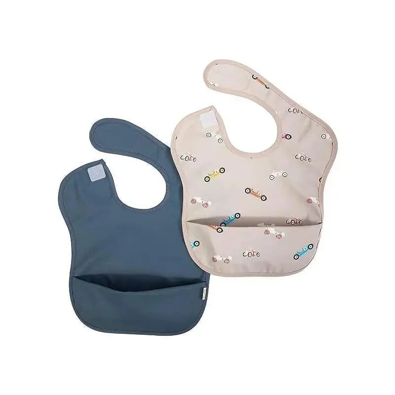 Ali + Oli – 2Pk Smock Bib For Baby Short Sleeve, Cars Midnight