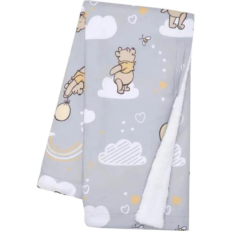 Lambs & Ivy – Disney Hunny Bear Winnie The Pooh Gray Soft Sherpa Baby Blanket