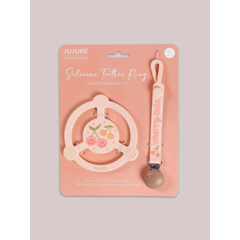 Silicone Teether Ring – Cherry Cute by Doodle By Meg