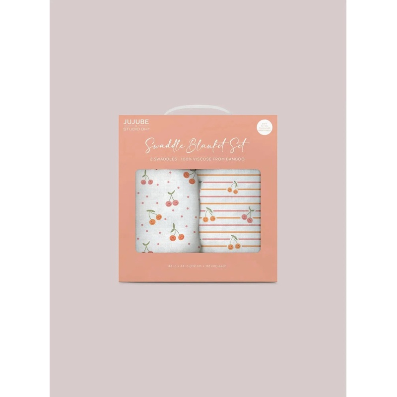 Swaddle Blanket Set – Cherry Cute by Doodle By Meg