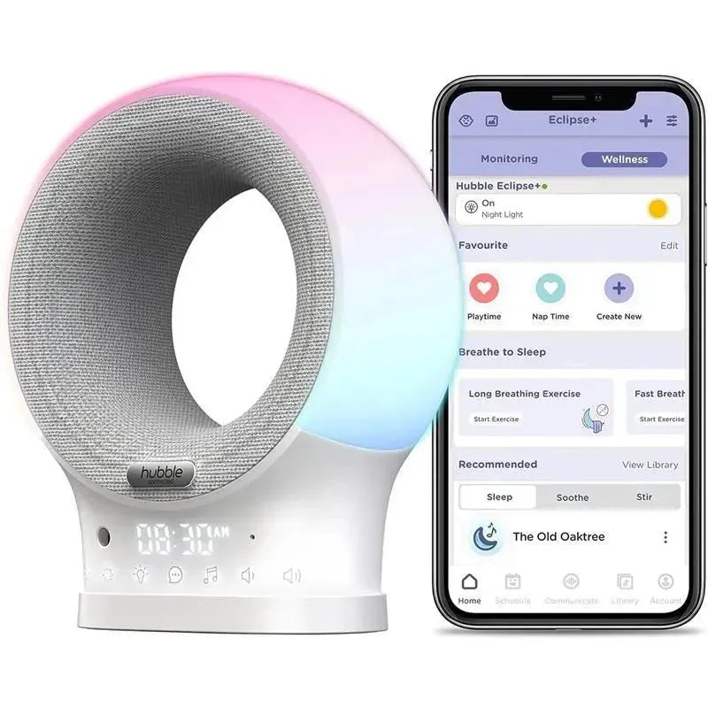 Hubble – Wi-Fi Baby White Noise, Eclipse + Portable Soother