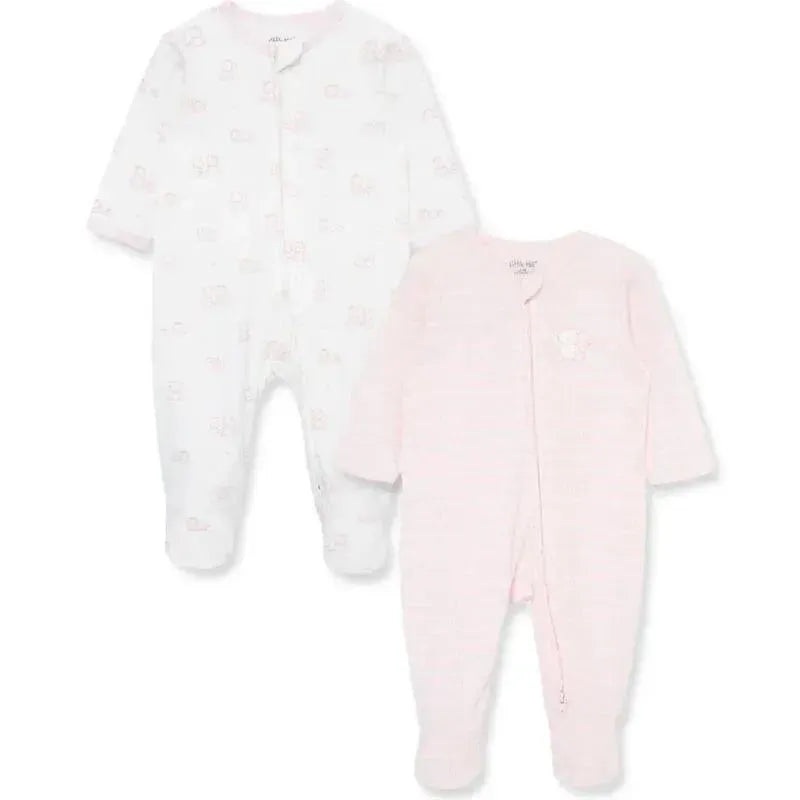 Little Me – 2Pk Baby Girl Charms Footies Pink