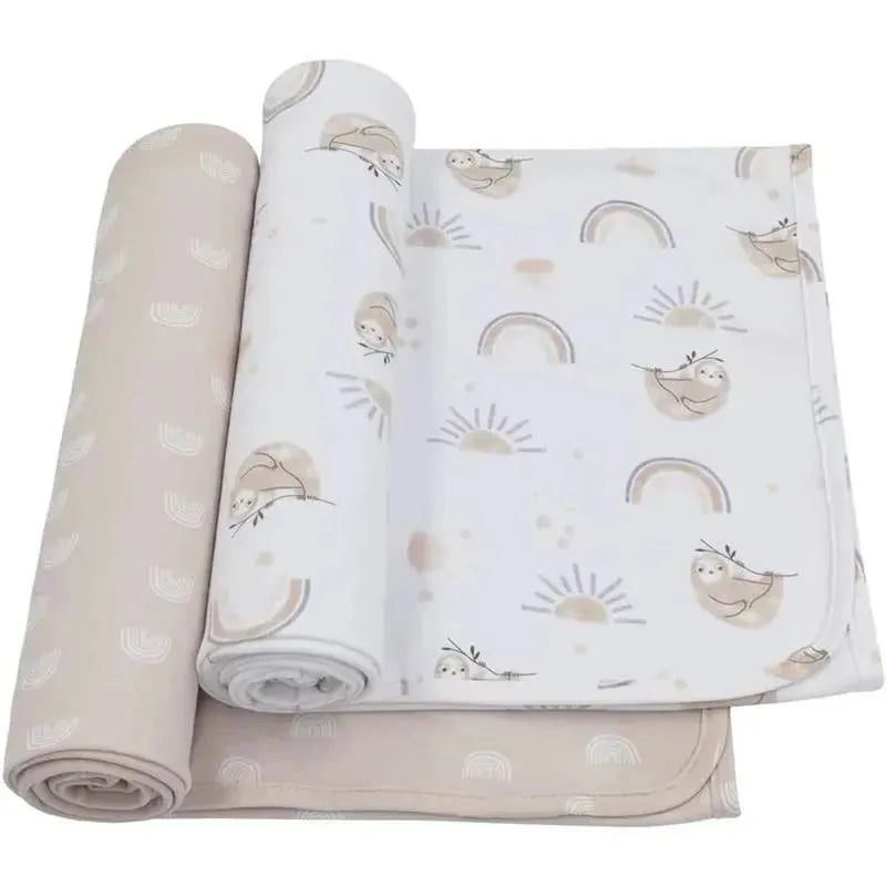 Living Textiles – 2Pk Rainbow Sloth Jersey Swaddle