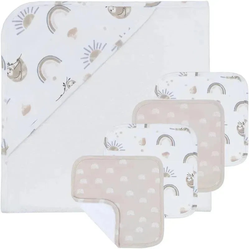 Living Textiles – 5Pk Rainbow Sloth Bath Gift Set