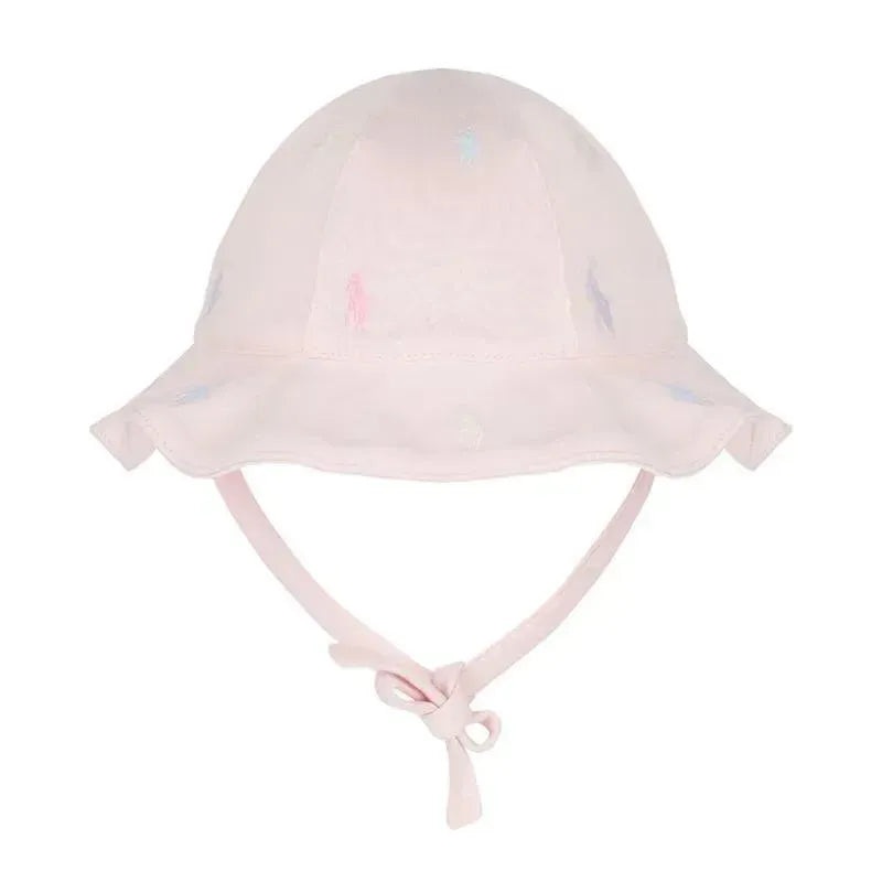 Polo Ralph Lauren Baby – Interlock Knit Allover Pony Schiffli Bucket Hat, Pink
