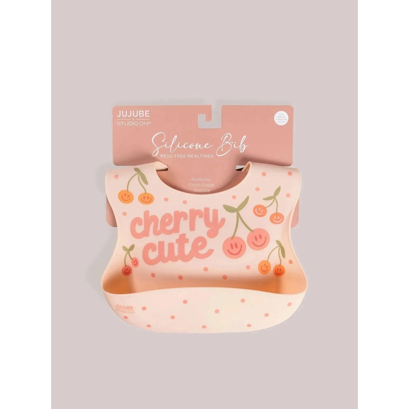 Silicone Bib – Cherry Cute by Doodle By Meg