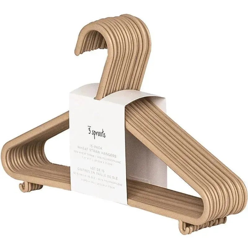3 Sprouts – 15Pk Baby Wheat Straw Hangers, Speckled Brown