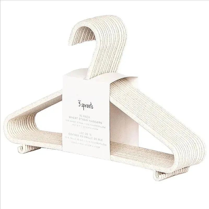 3 Sprouts – 15Pk Baby Wheat Straw Hangers, Speckled Cream