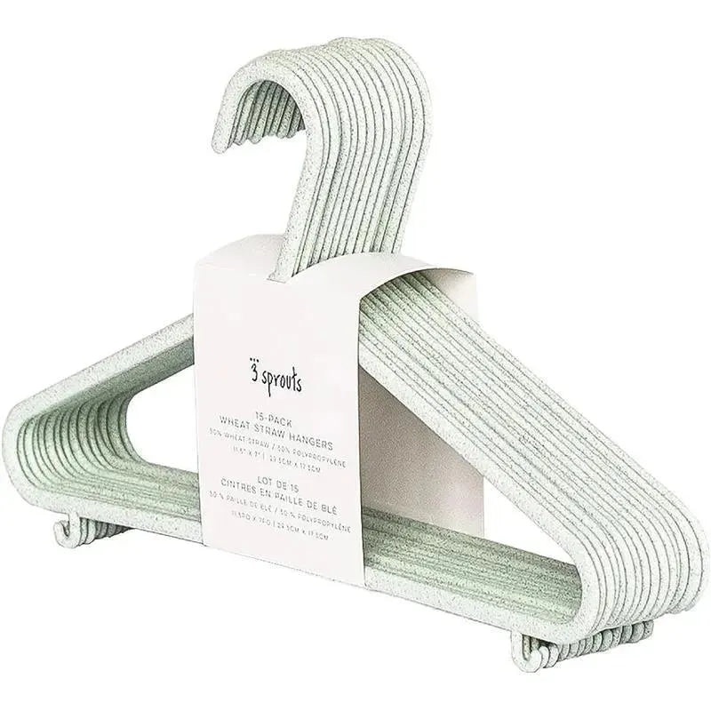 3 Sprouts – 15Pk Baby Wheat Straw Hangers, Speckled Green