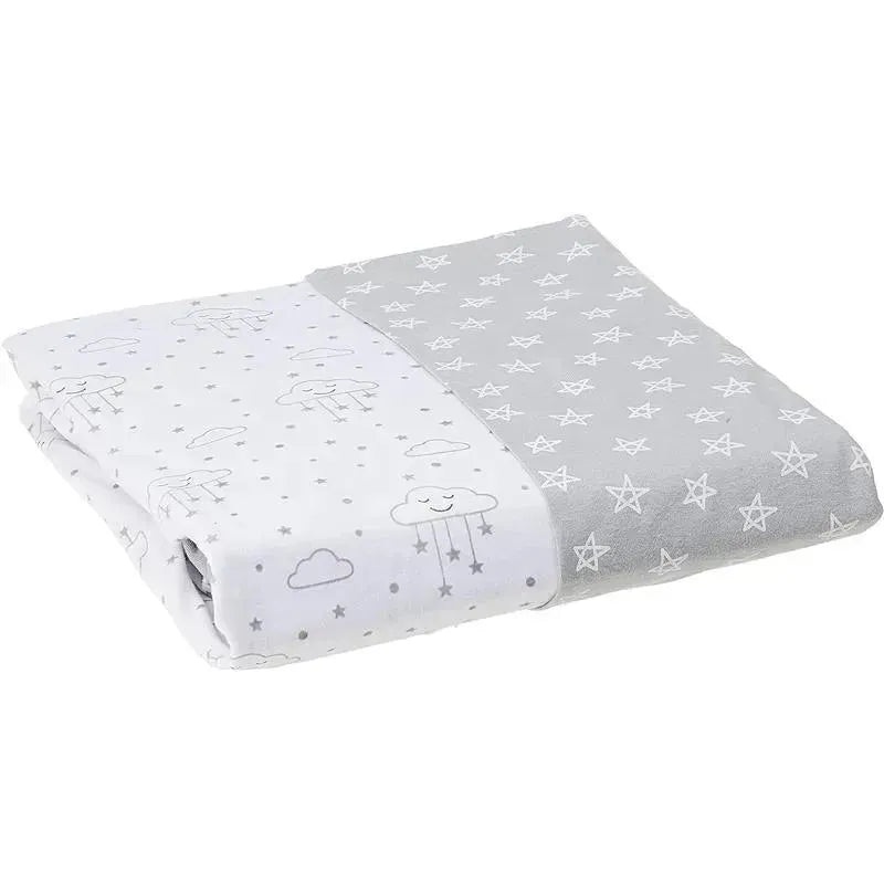 Baby Vision – 2Pk Crib Sheet 28X52 In Gray Clouds