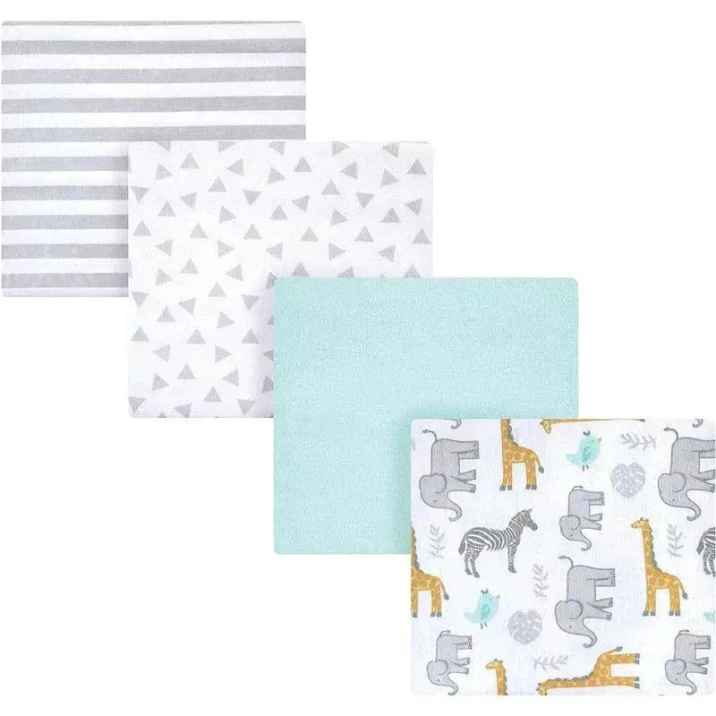 Baby Vision – 4Pk Flannel Receiving Blankets, Yellow Safari
