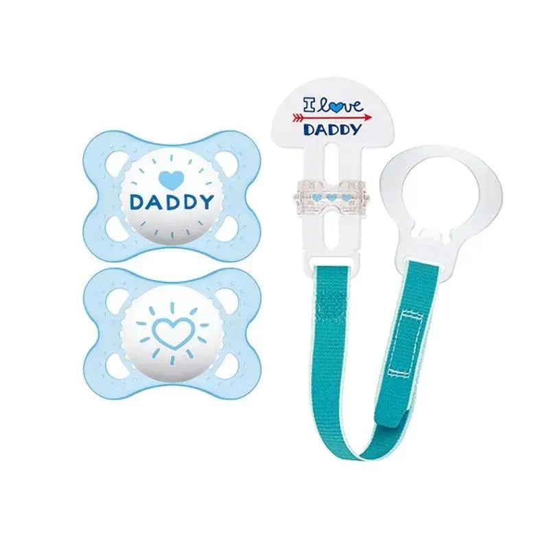 Mam Love & Affection – Daddy (2 Love & Affection Pacifiers & 1 Clip – Boy