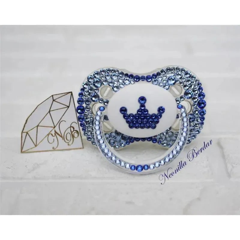 Neonilla Crystal – Pacifier With Swarovski Elite Crown Blue Bling Dummy