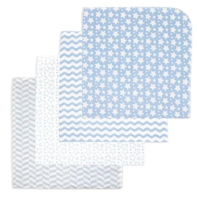 Rose Textiles – 4Pk Receiving Blanket Blue Stars