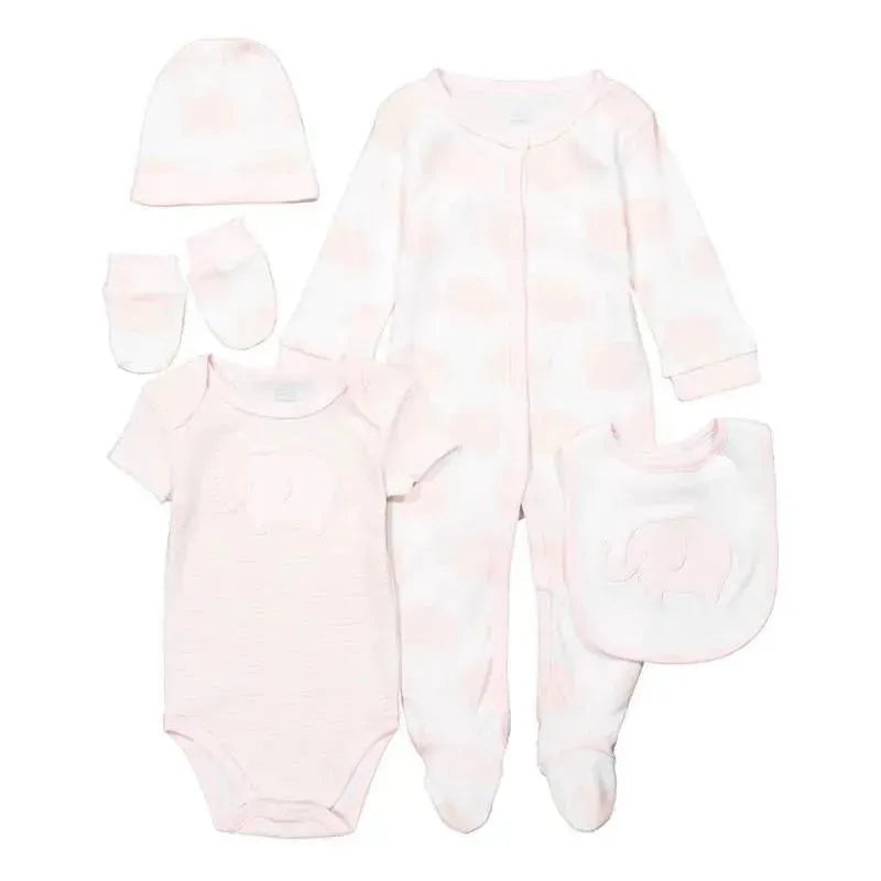 Rose Textiles – 5Pk Baby Girl Pink Elephant Set