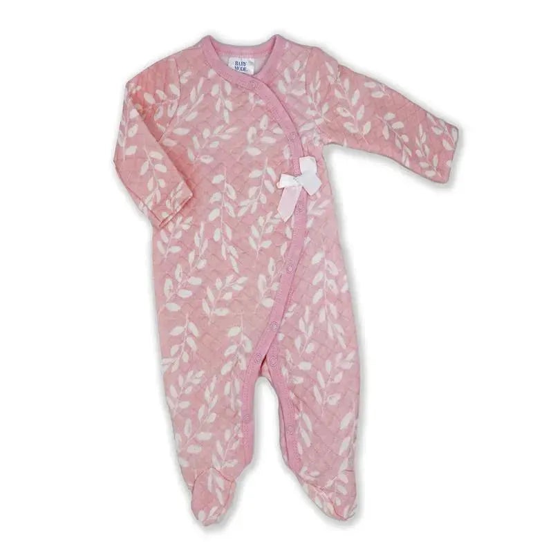 Rose Textiles – Baby Girl Sweet Leaves Quilted Footie