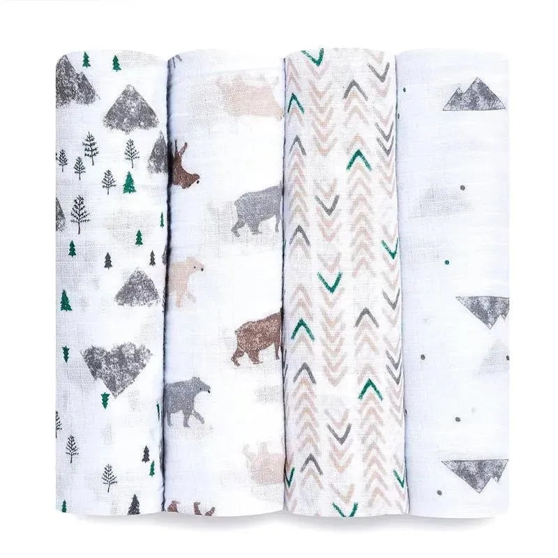 Aden + Anais – 4Pk Muslin Swaddles Bear Necessities