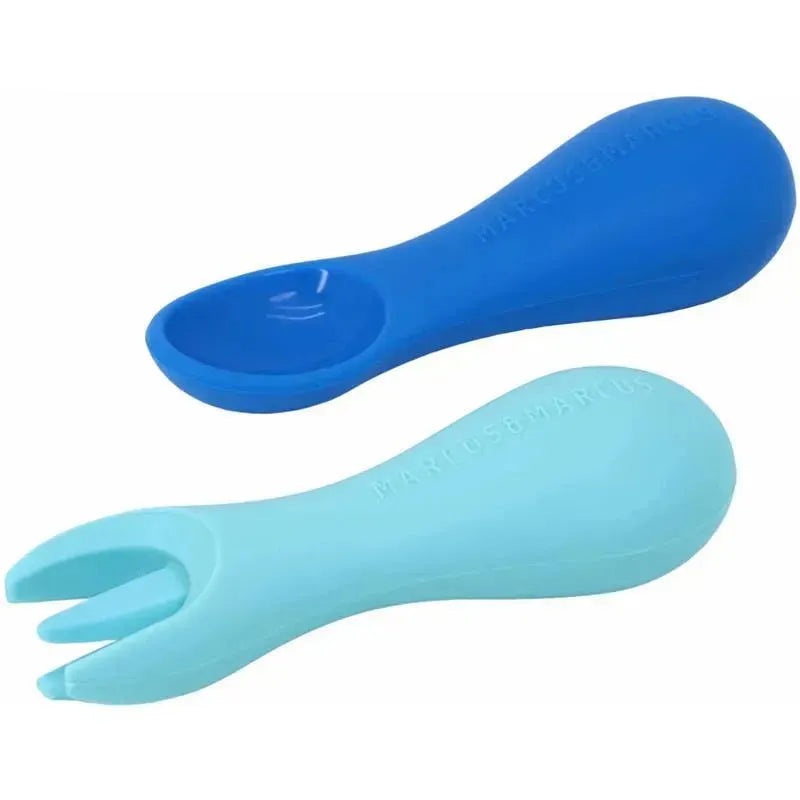 Marcus & Marcus – Silicone Palm Grasp Spoon & Fork Set, Lucas