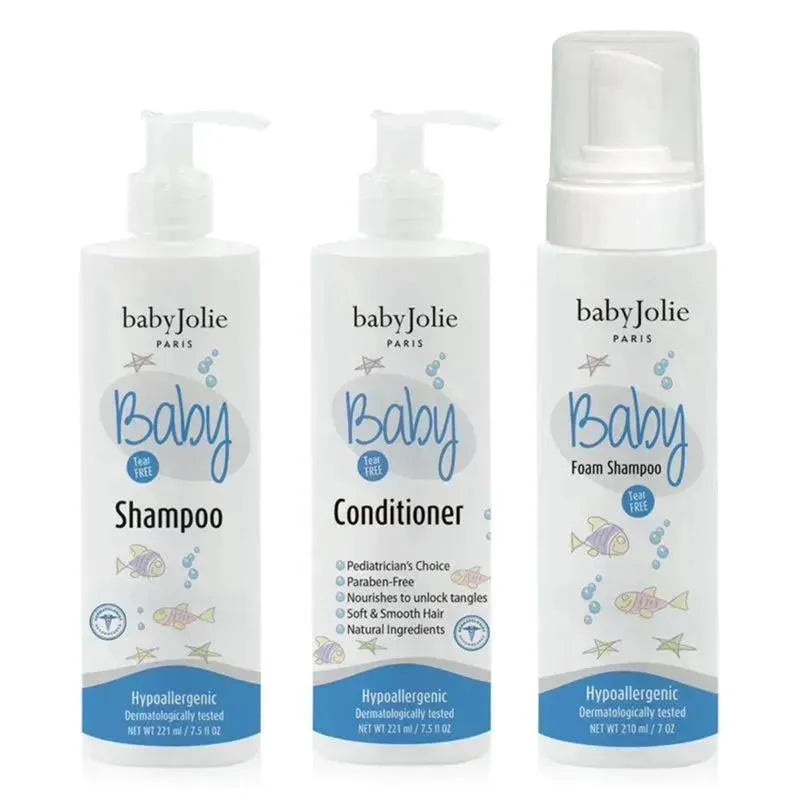 Baby Jolie – Hair Care Set For Infant And Toddlers (Shampoo, Conditioner & Foam Shampoo), Tear Free