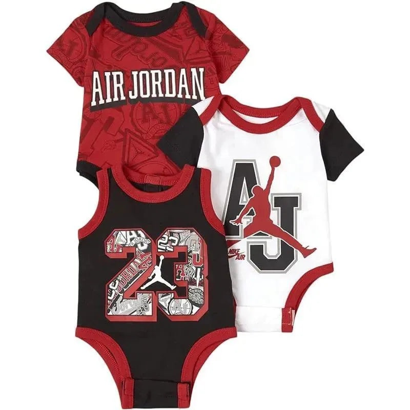 Jordan Baby – 3Pk Boys Bodysuits AJ, Red, Black and White