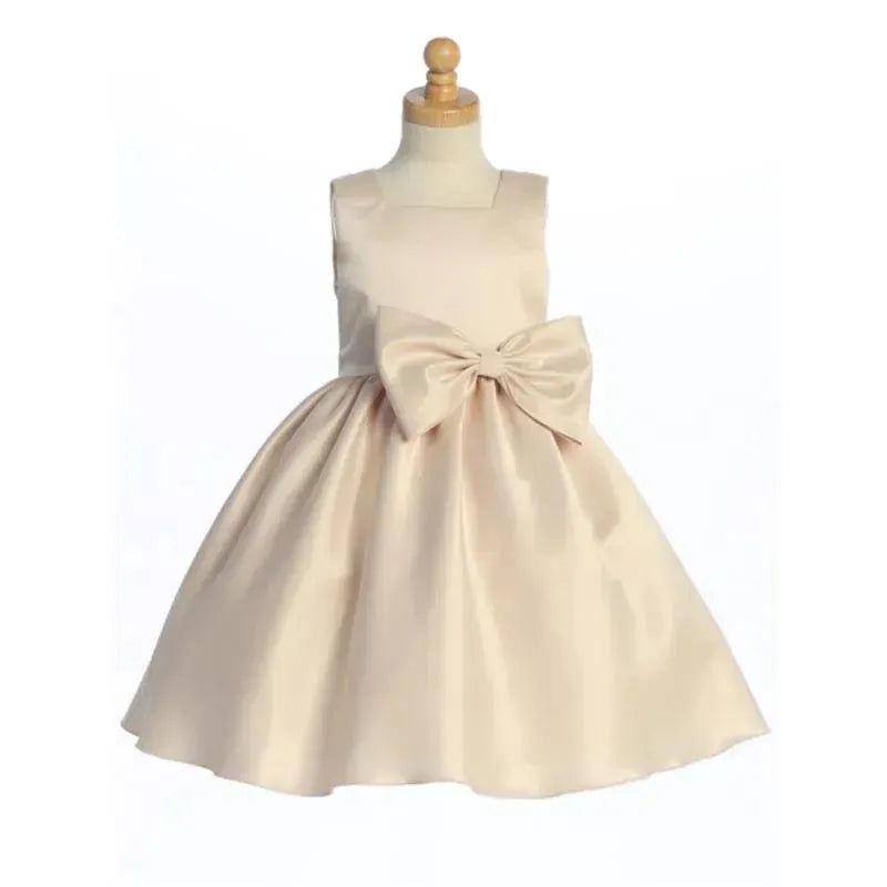 Lito – Baby Girl Satin Dress With Bow Chardoney